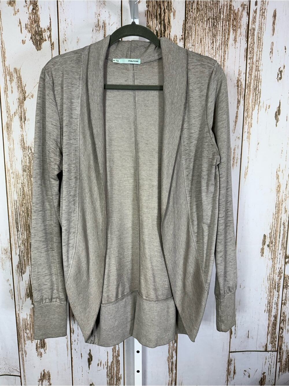 Maurices, Open Front Cardigan. Terry Grey, Size Medium. Good used condition!